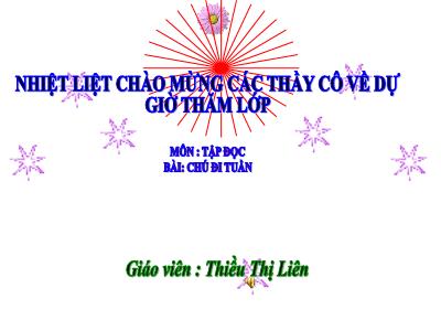 Bài giảng Tập đọc Lớp 5 - Tuần 23: Chú đi tuần - Năm học 2022-2023 - Thiều Thị Liên