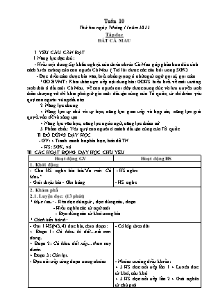 Kế hoạch bài dạy các môn Lớp 5 - Tuần 10 - Năm học 2022-2023 - Đặng Thị Thu Hà