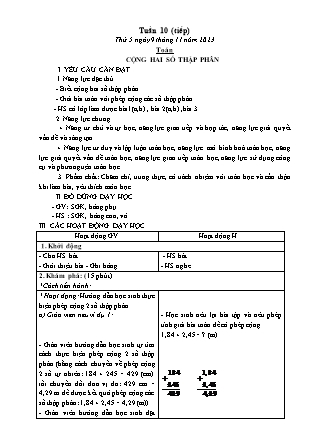 Kế hoạch bài dạy các môn Lớp 5 - Tuần 10 (Thứ 5, 6) - Năm học 2023-2024 - Đặng Thị Xuân