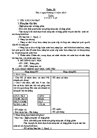 Kế hoạch bài dạy các môn Lớp 5 - Tuần 10 (Tiếp theo) - Năm học 2023-2024 - Thiều Thị Liên
