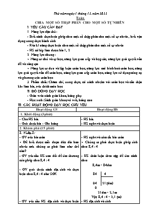 Kế hoạch bài dạy các môn Lớp 5 - Tuần 11 (Ngày 1/12) - Năm học 2022-2023 - Đặng Thị Thu Hà