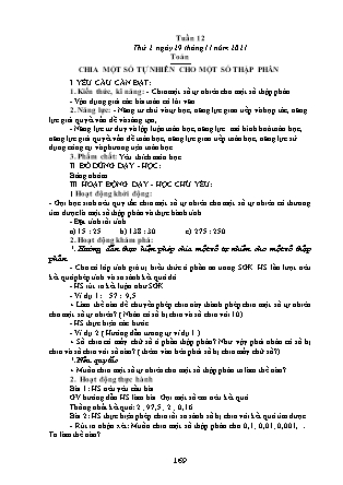 Kế hoạch bài dạy các môn Lớp 5 - Tuần 12 - Năm học 2021-2022 - Đặng Thị Thu Hà