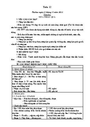 Kế hoạch bài dạy các môn Lớp 5 - Tuần 12 - Năm học 2022-2023 - Thiều Thị Liên