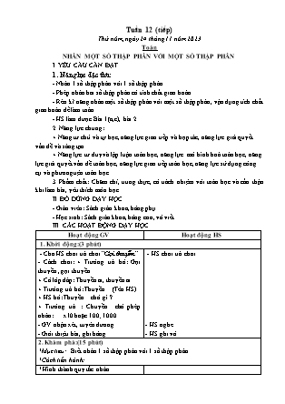 Kế hoạch bài dạy các môn Lớp 5 - Tuần 12 (Thứ 5, 6) - Năm học 2023-2024 - Đặng Thị Xuân