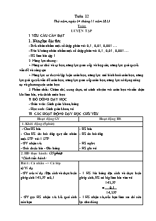 Kế hoạch bài dạy các môn Lớp 5 - Tuần 12 (Tiếp theo) - Năm học 2023-2024 - Thiều Thị Liên