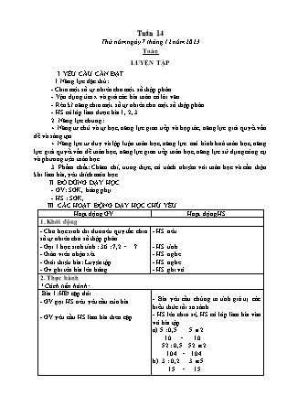 Kế hoạch bài dạy các môn Lớp 5 - Tuần 14 (Tiếp theo) - Năm học 2023-2024 - Lê Thị Hồng Hạnh