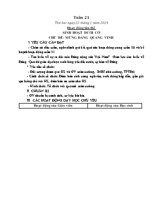 Kế hoạch bài dạy các môn Lớp 5 - Tuần 21 (Thứ 2, 3) - Năm học 2023-2024 - Đặng Thị Xuân