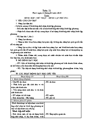 Kế hoạch bài dạy các môn Lớp 5 - Tuần 21 (Tiếp theo) - Năm học 2023-2024 - Lê Thị Hồng Hạnh