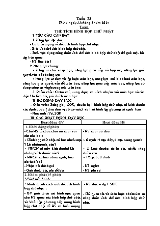 Kế hoạch bài dạy các môn Lớp 5 - Tuần 23 (Tiếp theo) - Năm học 2023-2024 - Lê Thị Hồng Hạnh
