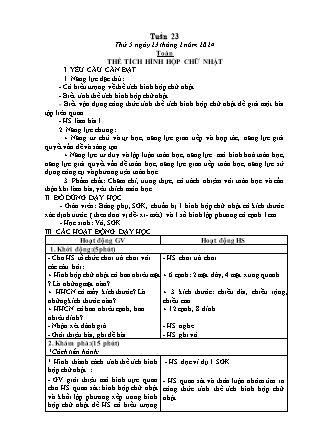 Kế hoạch bài dạy các môn Lớp 5 - Tuần 23 (Tiếp theo) - Năm học 2023-2024 - Thiều Thị Liên