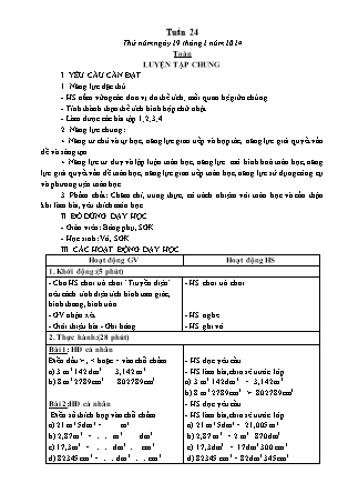 Kế hoạch bài dạy các môn Lớp 5 - Tuần 24 (Tiếp theo) - Năm học 2023-2024 - Lê Thị Hồng Hạnh