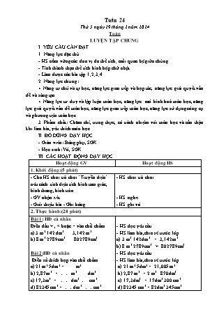 Kế hoạch bài dạy các môn Lớp 5 - Tuần 24 (Tiếp theo) - Năm học 2023-2024 - Thiều Thị Liên