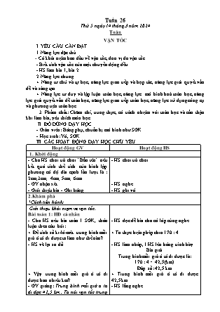 Kế hoạch bài dạy các môn Lớp 5 - Tuần 26 (Tiếp theo) - Năm học 2023-2024 - Lê Thị Hồng Hạnh