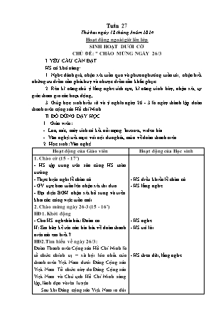 Kế hoạch bài dạy các môn Lớp 5 - Tuần 27 (Thứ 2, 3) - Năm học 2023-2024 - Đặng Thị Xuân