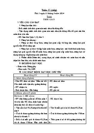 Kế hoạch bài dạy các môn Lớp 5 - Tuần 27 (Thứ 5, 6) - Năm học 2023-2024 - Đặng Thị Xuân