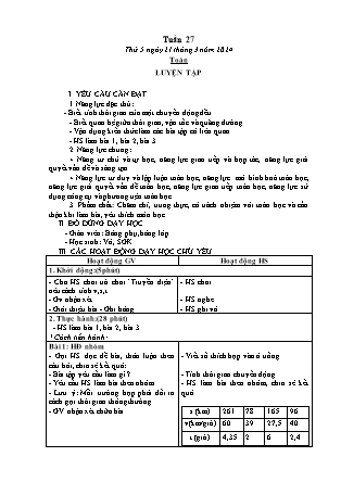 Kế hoạch bài dạy các môn Lớp 5 - Tuần 27 (Tiếp theo) - Năm học 2023-2024 - Lê Thị Hồng Hạnh
