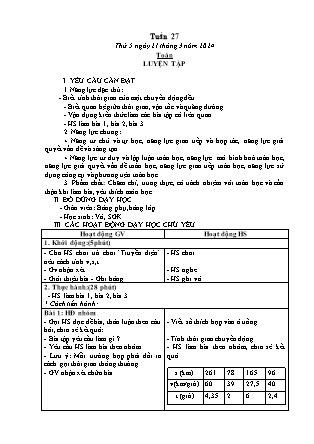 Kế hoạch bài dạy các môn Lớp 5 - Tuần 27 (Tiếp theo) - Năm học 2023-2024 - Thiều Thị Liên