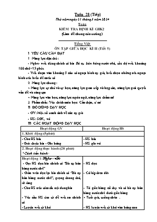 Kế hoạch bài dạy các môn Lớp 5 - Tuần 28 (Thứ 5, 6) - Năm học 2023-2024 - Đặng Thị Xuân