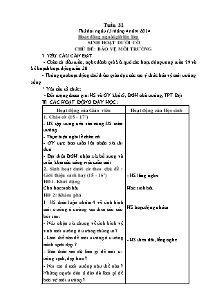 Kế hoạch bài dạy các môn Lớp 5 - Tuần 31 - Năm học 2023-2024 - Lê Thị Hồng Hạnh