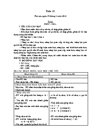 Kế hoạch bài dạy các môn Lớp 5 - Tuần 31 (Tiếp theo) - Năm học 2023-2024 - Thiều Thị Liên