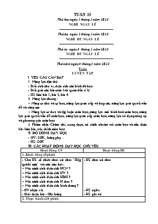Kế hoạch bài dạy các môn Lớp 5 - Tuần 33 - Năm học 2022-2023 - Đặng Thị Thu Hà