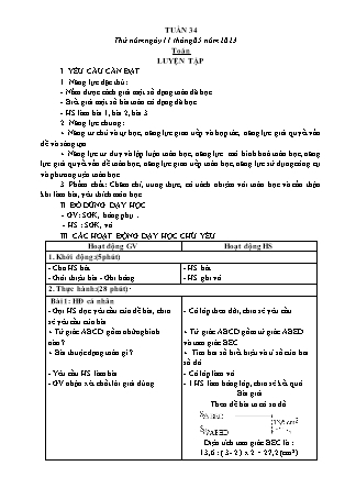Kế hoạch bài dạy các môn Lớp 5 - Tuần 34 - Năm học 2022-2023 - Đặng Thị Thu Hà