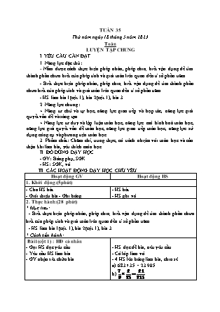 Kế hoạch bài dạy các môn Lớp 5 - Tuần 35 (Tiếp theo) - Năm học 2022-2023 - Đặng Thị Thu Hà