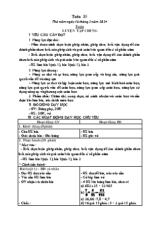 Kế hoạch bài dạy các môn Lớp 5 - Tuần 35 (Tiếp theo) - Năm học 2023-2024 - Thiều Thị Liên