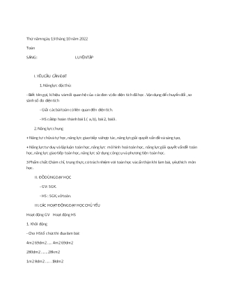 Kế hoạch bài dạy các môn Lớp 5 - Tuần 6 (Tiếp theo) - Năm học 2022-2023 - Đặng Thị Thu Hà
