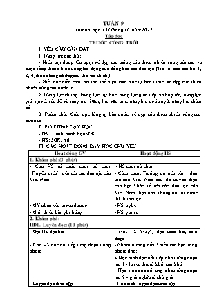 Kế hoạch bài dạy các môn Lớp 5 - Tuần 9 - Năm học 2022-2023 - Đặng Thị Thu Hà