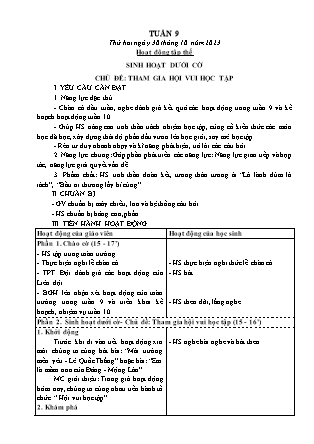 Kế hoạch bài dạy các môn Lớp 5 - Tuần 9 (Thứ 2, 3) - Năm học 2023-2024 - Đặng Thị Xuân