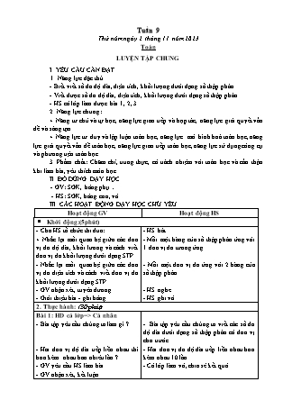 Kế hoạch bài dạy các môn Lớp 5 - Tuần 9 (Tiếp theo) - Năm học 2023-2024 - Thiều Thị Liên