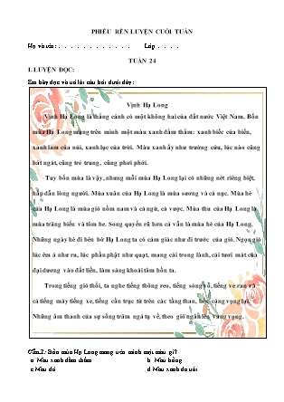 Bài tập ôn tập Tiếng Việt 5 (Chân trời sáng tạo) - Tuần 24