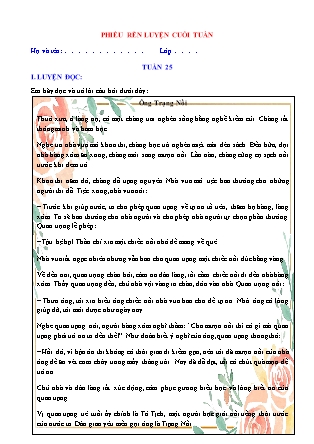 Bài tập ôn tập Tiếng Việt 5 (Chân trời sáng tạo) - Tuần 25
