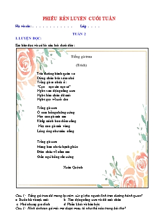 Bài tập ôn tập Tiếng Việt 5 (Chân trời sáng tạo) - Tuần 2