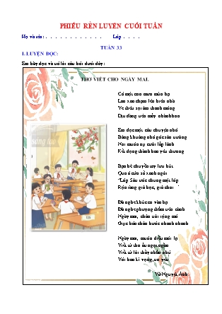 Bài tập ôn tập Tiếng Việt 5 (Chân trời sáng tạo) - Tuần 33