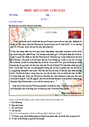 Bài tập ôn tập Tiếng Việt Lớp 5 - Tuần 7