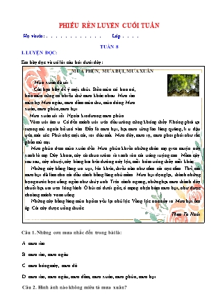 Bài tập ôn tập Tiếng Việt Lớp 5 - Tuần 8