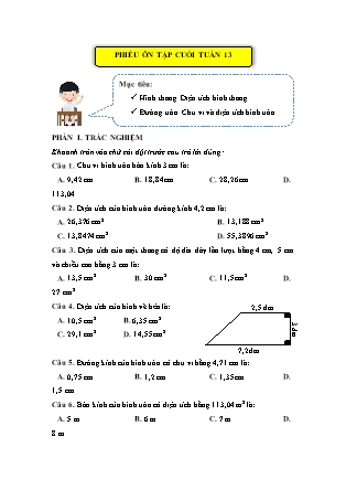 Bài tập ôn tập Toán Lớp 5 (Kết nối tri thức) - Tuần 13