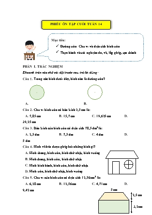 Bài tập ôn tập Toán Lớp 5 (Kết nối tri thức) - Tuần 14