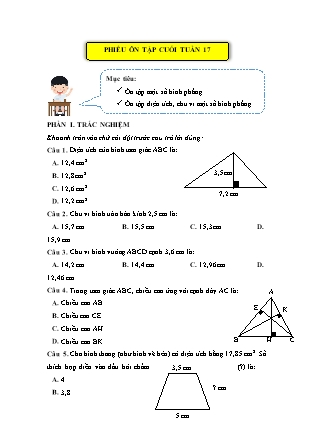 Bài tập ôn tập Toán Lớp 5 (Kết nối tri thức) - Tuần 17