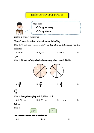 Bài tập ôn tập Toán Lớp 5 (Kết nối tri thức) - Tuần 18
