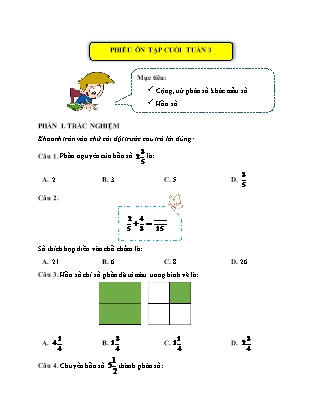 Bài tập ôn tập Toán Lớp 5 (Kết nối tri thức) - Tuần 3