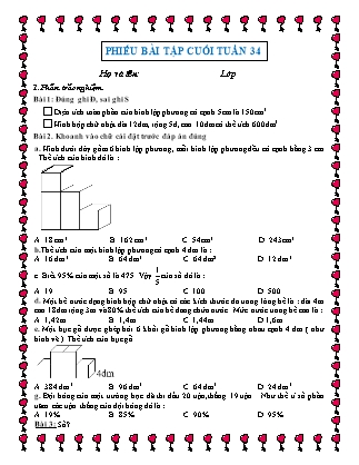 Bài tập ôn tập Toán Lớp 5 - Tuần 34