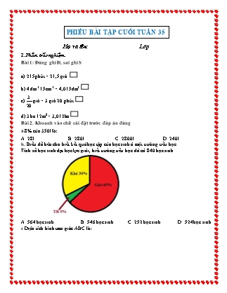 Bài tập ôn tập Toán Lớp 5 - Tuần 35