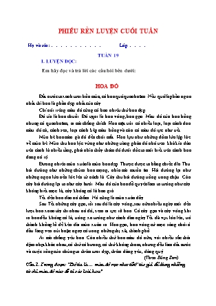 Đề cương ôn tập Tiếng Việt 5 - Tuần 19