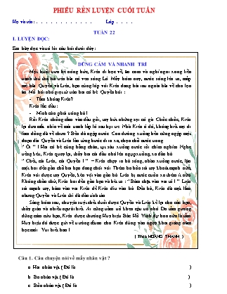 Đề cương ôn tập Tiếng Việt 5 - Tuần 22