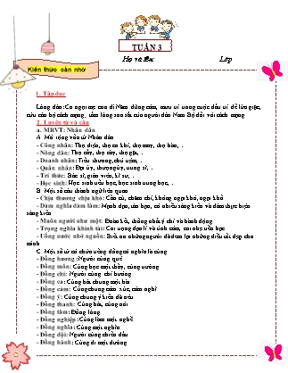 Đề cương ôn tập Tiếng Việt 5 - Tuần 3