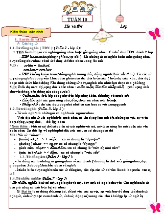 Đề cương ôn tập Tiếng Việt Lớp 5 - Tuần 10