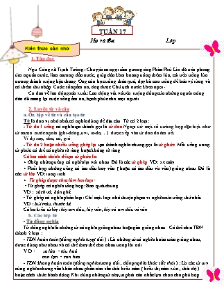 Đề cương ôn tập Tiếng Việt Lớp 5 - Tuần 17